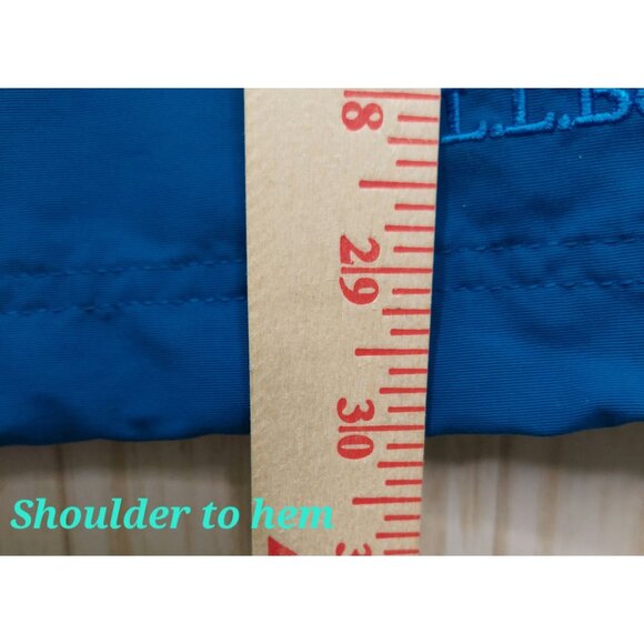 L.L.Bean Men's Blue Nylon Pullover Hoodie Jacket Size Large Kangaroo Pockets - Picture 9 of 10